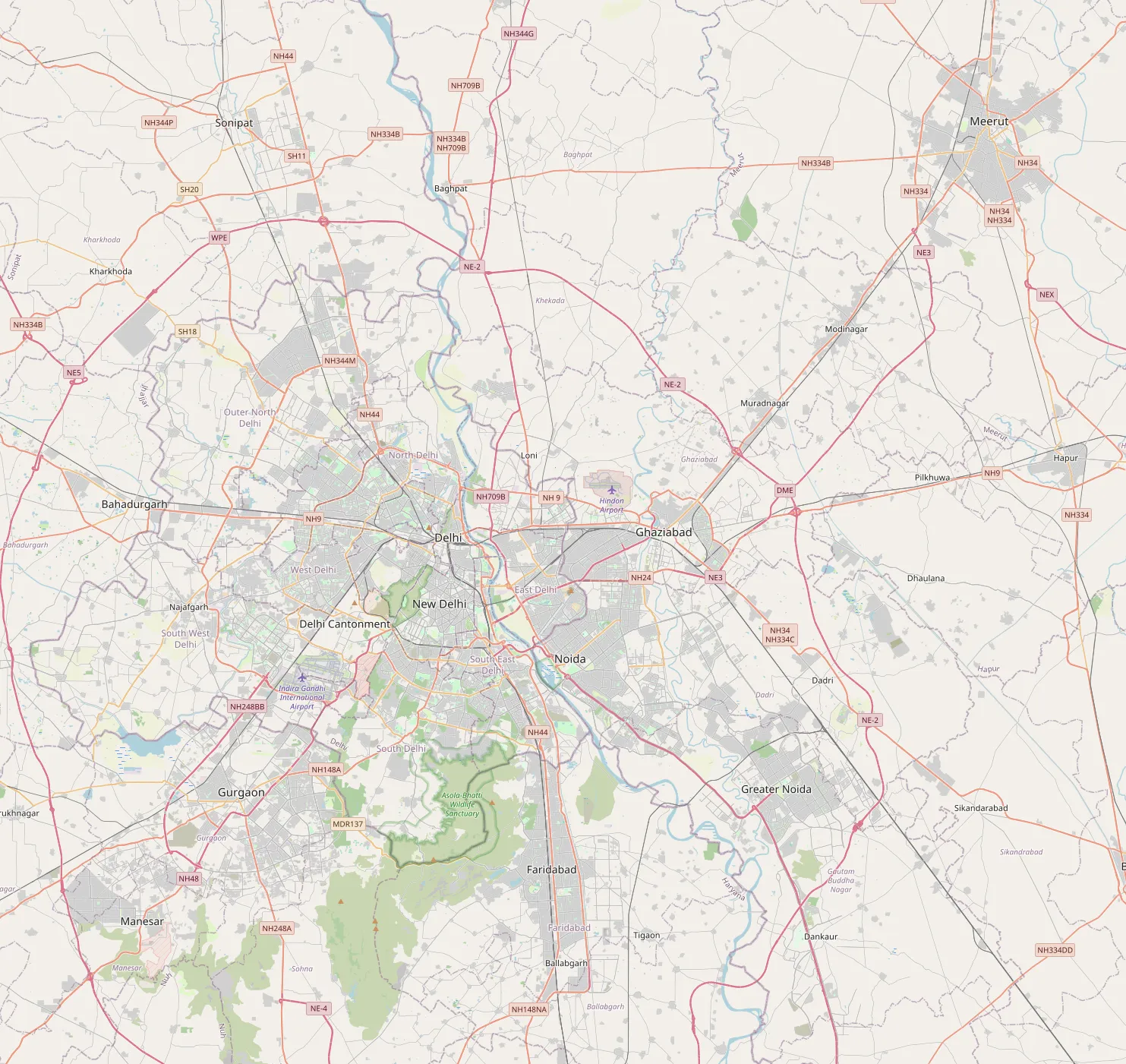 Map of partner facilities: Bahadurgarh, Manesar, Mayapuri, Meerut